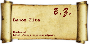 Babos Zita névjegykártya