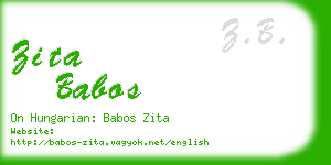 zita babos business card